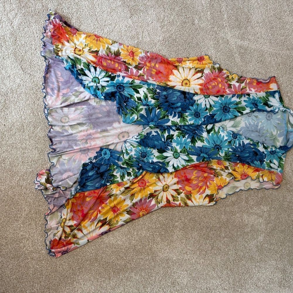 25-💼Adorable Floral Summer Cardigan. Lightweight Polyester Mesh, Ruffled detail - Picture 9 of 12